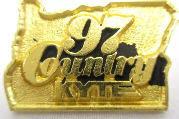 Vintage 97 KYTE Portland Oregon Country Music Brass Pin Hat Lapel RARE