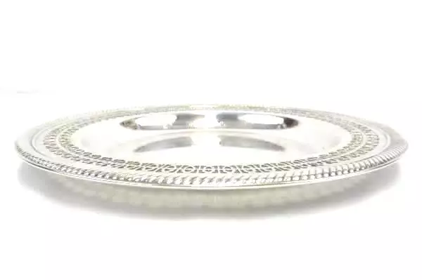 10.5" International Silver Company Serving Tray Engraved Hearts Flowers