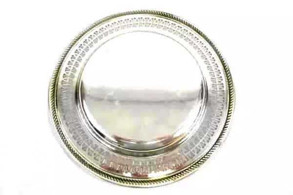10.5" International Silver Company Serving Tray Engraved Hearts Flowers