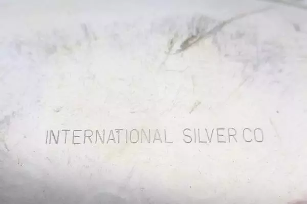 10.5" International Silver Company Serving Tray Engraved Hearts Flowers