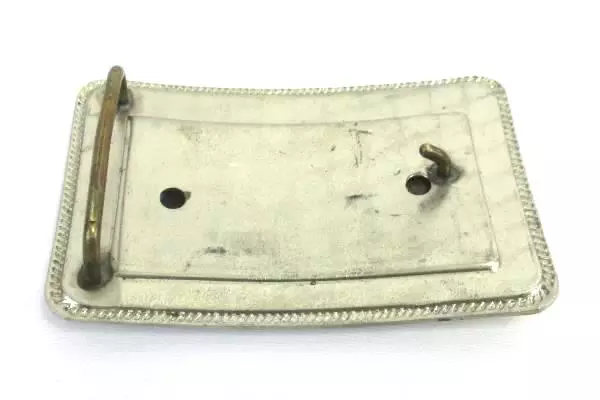 Vintage Square Dancing Belt Buckle Western Wear Nickel SIlver