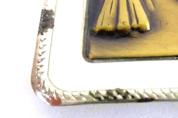 Vintage Square Dancing Belt Buckle Western Wear Nickel SIlver