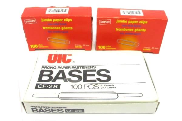 Lot of Office Supplies Bostitch B440 Stapler Paper Fasteners Paper Clips Staples