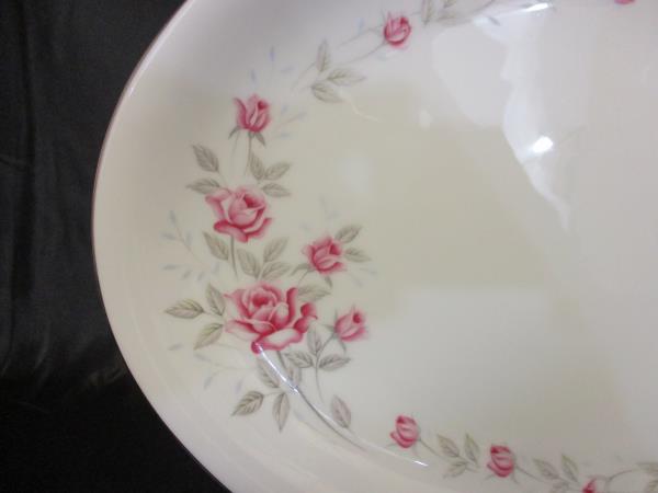 Norleans Fine China Large Serving Platter Bridal Rose Pattern 14" x 10" Stamped