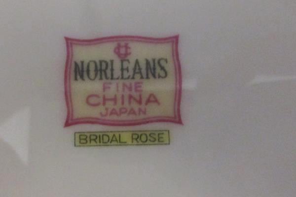 Norleans Fine China Large Serving Platter Bridal Rose Pattern 14" x 10" Stamped