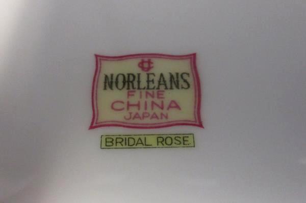 Norleans Fine China Oval Serving Bowl Bridal Rose Pattern 8"x10.5" Stamped