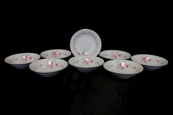 Norleans Fine China Service For 8 Sauce Berry Dish Bowls Bridal Rose Pattern