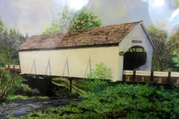 Historical Covered Bridge Evans Creek Wimer Oregon 1892-2003 Print Mary Geller