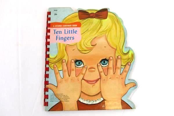 Vtg 1966 Ten Little Fingers Signs w/Hands Sturdi-Contour Wonder Illustrated Book