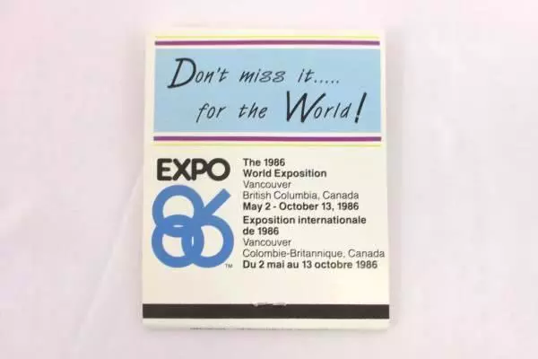 EXPO 86 WORLD EXPOSITION Vancouver Canada OVERSIZED Matchbook