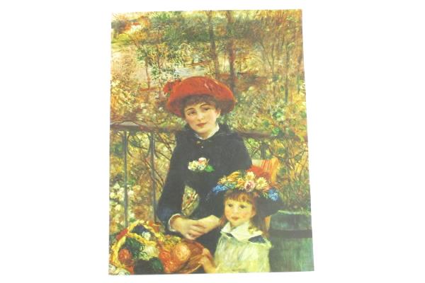 Lot of 2 Pierre-Auguste Renoir Prints Two Sisters On The Terrace Flowers Small M