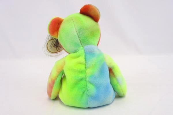 RARE Tag Errors Ty Beanie Baby Tie Dye Peace Bear 1996 Summer Transitional