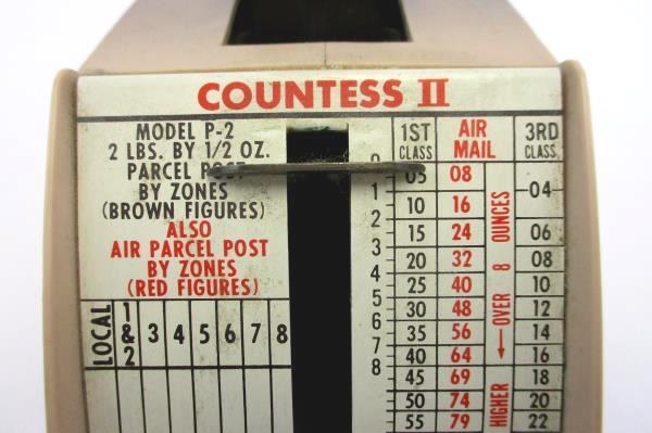 1965 Countess II Postage Scale Model P-2 Calculates Parcel Post/Air Parcel Post