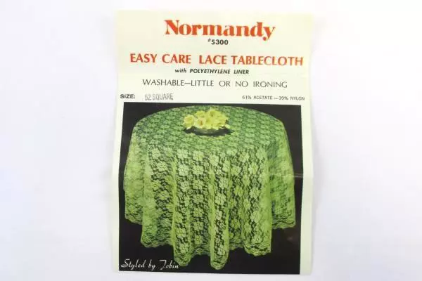 Vintage NORMANDY Red Lace Tablecloth 52" Square with Liner Floral Holiday Party