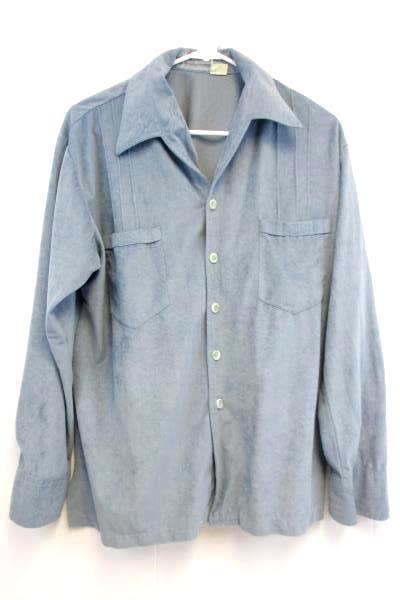 Vintage DAS Retro Button Up Soft Shirt Top Powder Blue Size Large