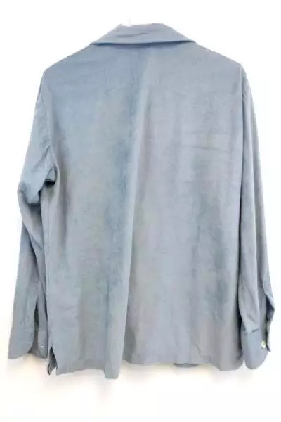 Vintage DAS Retro Button Up Soft Shirt Top Powder Blue Size Large