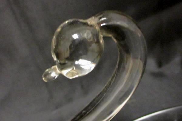 Duncan Miller Style Crystal Glass Swan Dish Decor Clear Glass Marble Filler