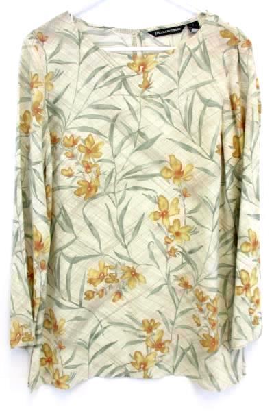 JH Collectibles Wrap Skirt & Long Sleeve Blouse Set Floral Women's 8