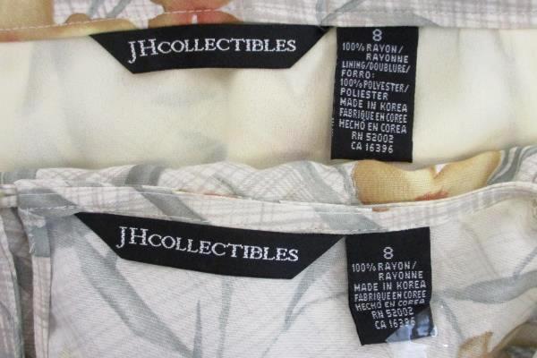 JH Collectibles Wrap Skirt & Long Sleeve Blouse Set Floral Women's 8