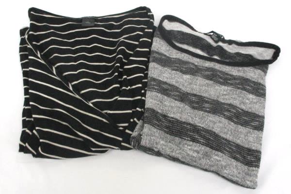 XXI Ann Taylor Lot of 2 Tops Sweater Striped Black White Grey Gray Size Small S