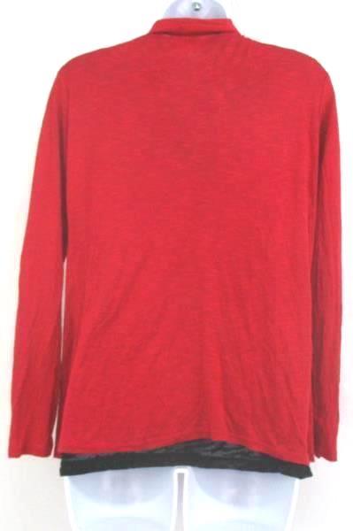 Indigo JKLA California Lot 2 Womens Sz Small Black Burnout Top Red Open Sweater