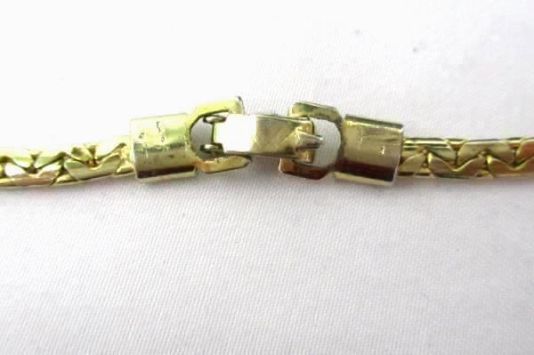 16" Park Lane Gold Tone Choker With Rhinestones Chain Link Crossover Bolo Style