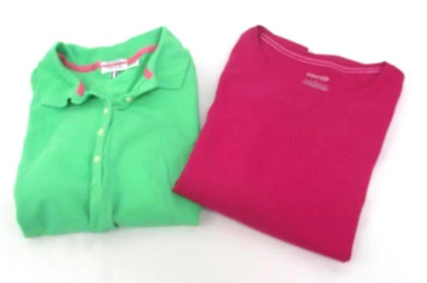 IZOD Stretch Collared Tee St Johns Bay Top Blouse Lot 2 Women's Size M