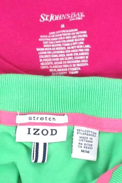 IZOD Stretch Collared Tee St Johns Bay Top Blouse Lot 2 Women's Size M