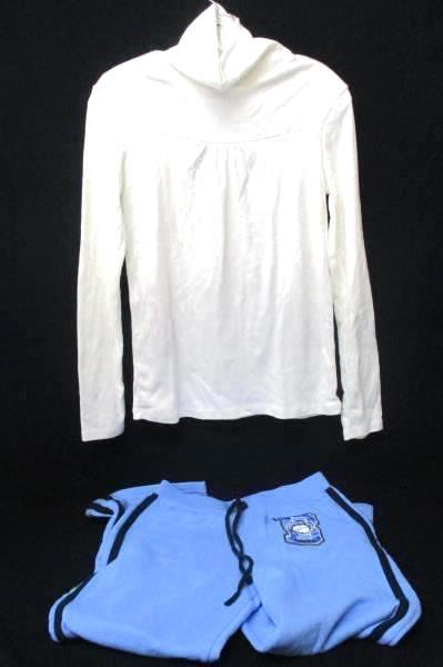 Lot of 5 Girl Tops Tanks Shirts Pants Sweats Blue & White Size XL