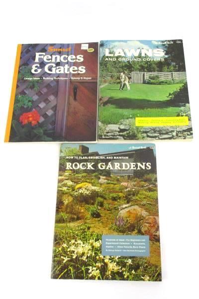 Lot of 3 Sunset Books ~Fences and Gates Lawn Ground Covers Planning Rock Gardens