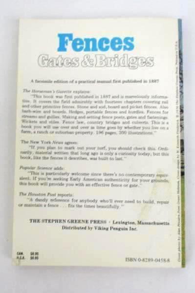 Fences Gates & Bridges a Practical Manual by George A Martin ~ Used