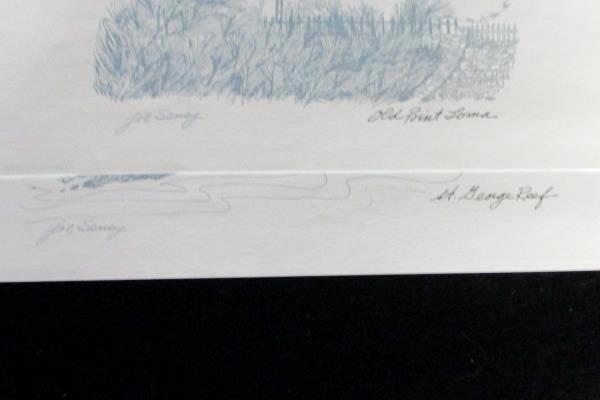 Set of 4 1975 Lighthouse Drawings Sunset Pictorial California Coast Joe Seney