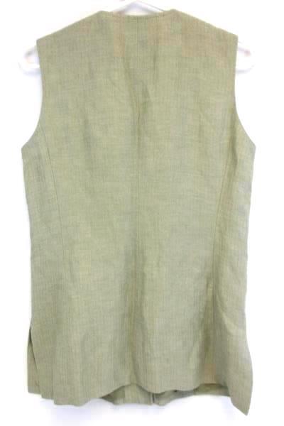 Women's JH Collectibles Green Linen Blend Button Sleeveless Vest Business Career