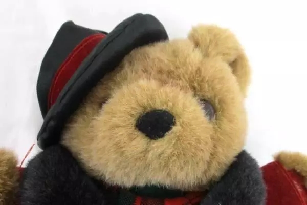DanDee Christmas Holiday Bear Plaid Scarf Hat Plush Faux Fur Collar