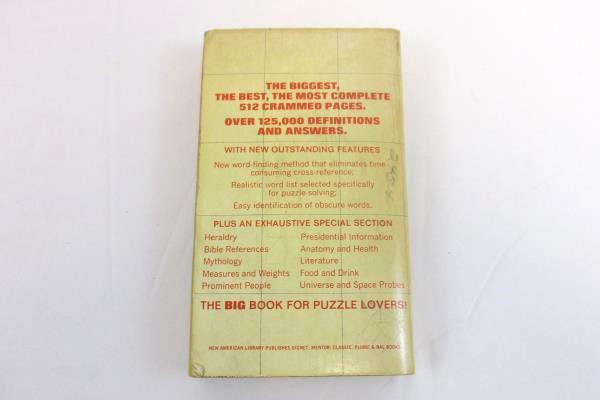 Vintage New American Crossword Puzzle Dictionary 1967 Paperback