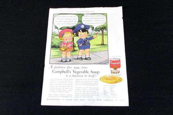 2 Vintage Campbell's Soup Advertising Ephemera Kids Vegetable Soup Beef Magazine