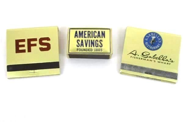 Lot of 9 Vintage Unused Matchbooks California Restaurants Banks San Francisco