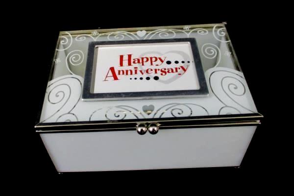 Enesco Clear Glass Box Interchangeable Events Birthday Anniversary Congrats Love
