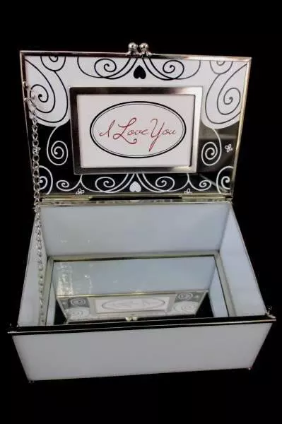 Enesco Clear Glass Trinket Box 2009 Interchangeable Events Birthday Anniversary