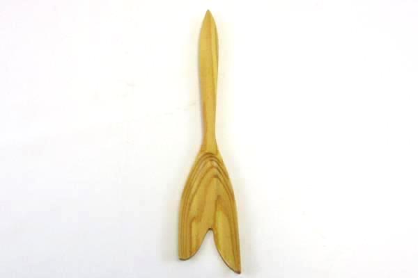 Set of 2 Wood Light Tone Salad Serving Spoon Fork Country Picnic