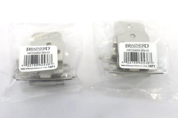 NEW Brainerd 2 pks of 2 Satin Nickel Self Closing Overlay Cabinet Hinge 2"X 3/4"