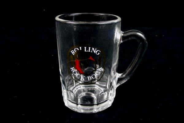 Lot of 6 Rock Bock Stein Shot Glasses Clear Handled Miniature