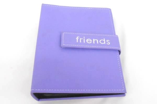 Lot of 2 Small Picture Albums Purple Friends Easy Fasten Fabric Covered Baby Alb