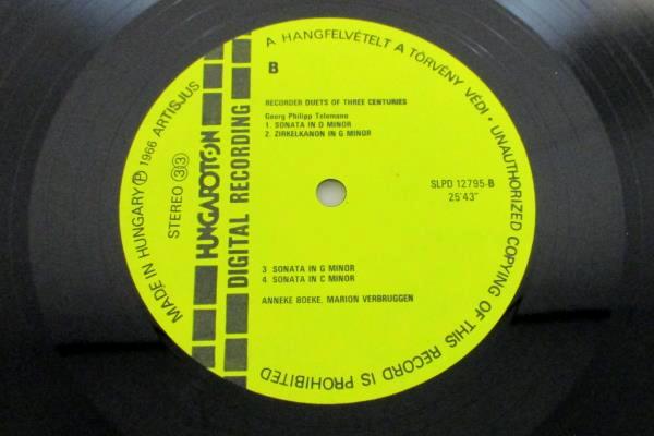 12" 33RPM "Recorder Duets Of Three Centuries" 1986 SLPD12795 LP Record