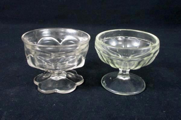 Lot of 2 Vintage Bowls Elegant Clear Glass Hobnail Pedestal