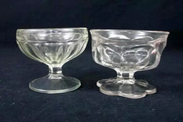 Lot of 2 Vintage Bowls Elegant Clear Glass Hobnail Pedestal
