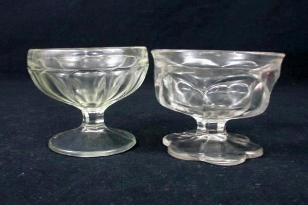 Lot of 2 Vintage Bowls Elegant Clear Glass Hobnail Pedestal