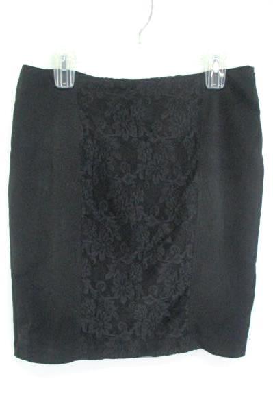 Women's Career Business Outfit Romy Black Pencil Skirt Forever 21 Blouse M