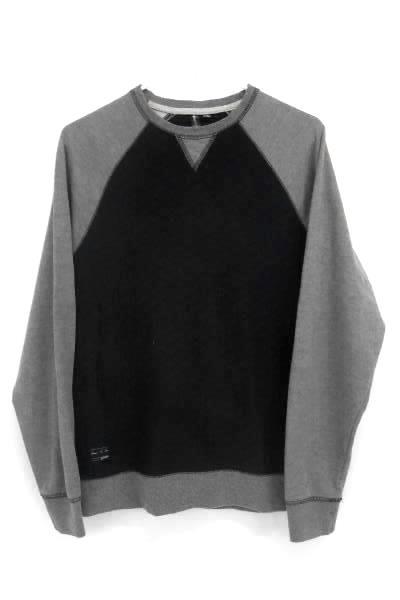 Ocean Current Men's Quilted Black Gray Grey Long Sleeve Sweater Sz Medium