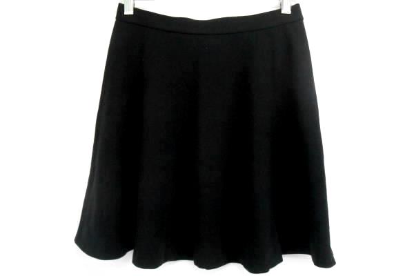 Halogen Black Mini Circle Skirt Flounce A line Zippered Back Stretch Women's S